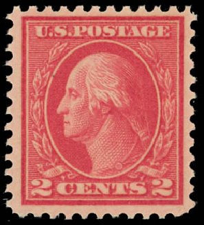 Value of US Stamp Scott Catalog 500: 1919 2c Washington Perf 11. Daniel Kelleher Auctions, Jan 2012, Sale 628, Lot 527