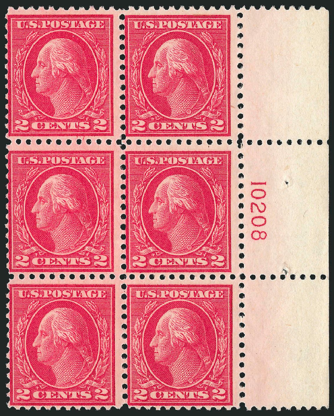 Value of US Stamp Scott Catalogue 500: 1919 2c Washington Perf 11. Robert Siegel Auction Galleries, Jul 2014, Sale 1077, Lot 299