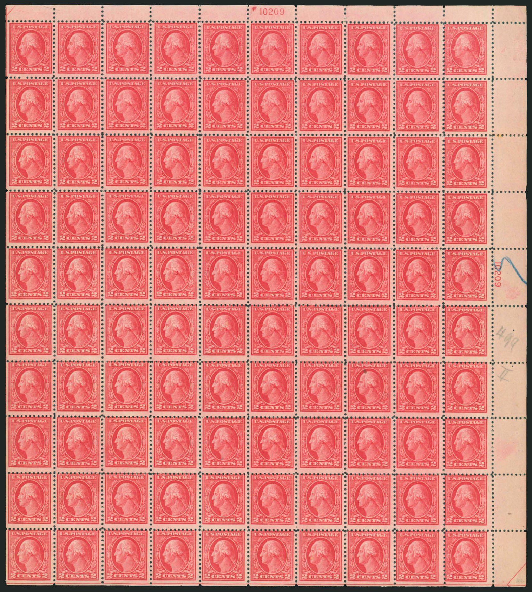 US Stamp Prices Scott #500 - 2c 1919 Washington Perf 11. Robert Siegel Auction Galleries, Dec 2008, Sale 967, Lot 4854