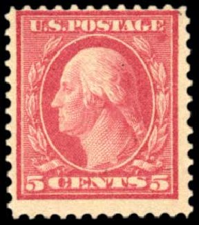 US Stamp Prices Scott Cat. 505 - 5c 1917 Washington Perf 11 Error. Harmer-Schau Auction Galleries, Oct 2010, Sale 87, Lot 317