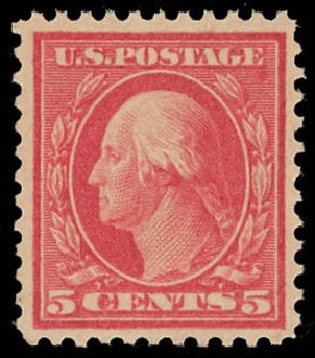 Value of US Stamp Scott Catalog # 505 - 5c 1917 Washington Perf 11 Error. Daniel Kelleher Auctions, Aug 2012, Sale 631, Lot 1397