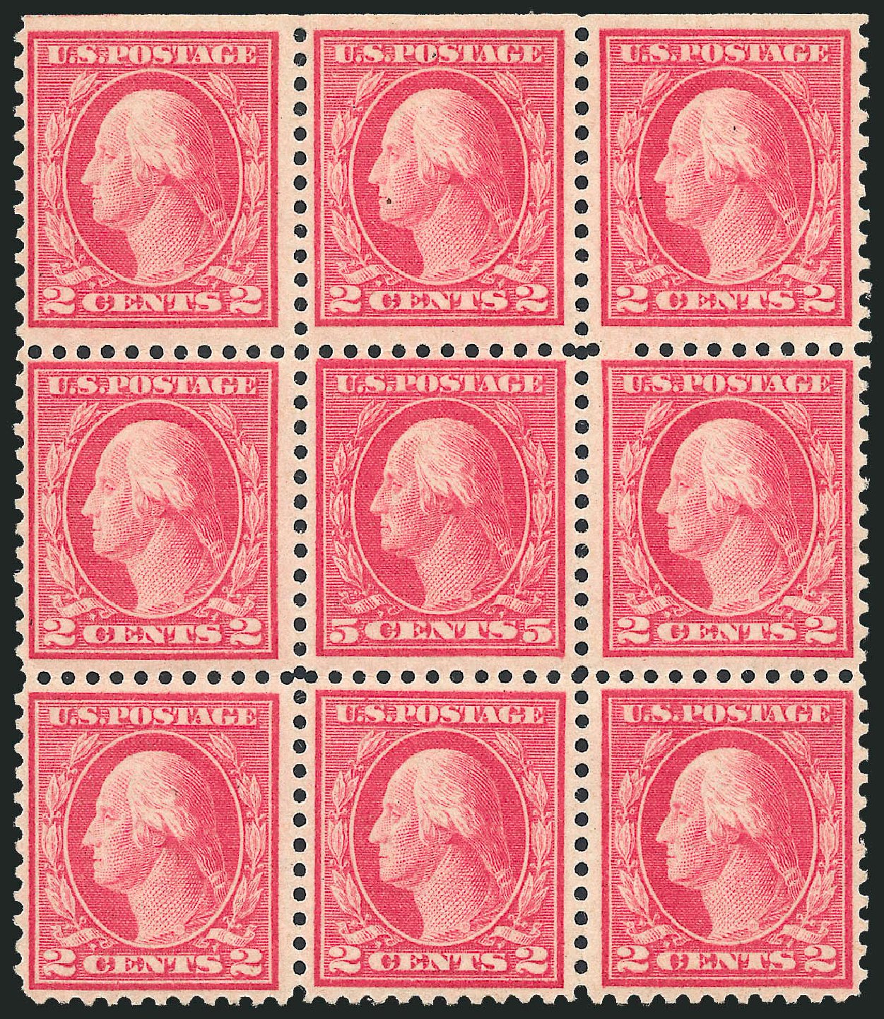 Cost of US Stamp Scott Catalogue #505 - 1917 5c Washington Perf 11 Error. Robert Siegel Auction Galleries, Jun 2011, Sale 1011, Lot 767
