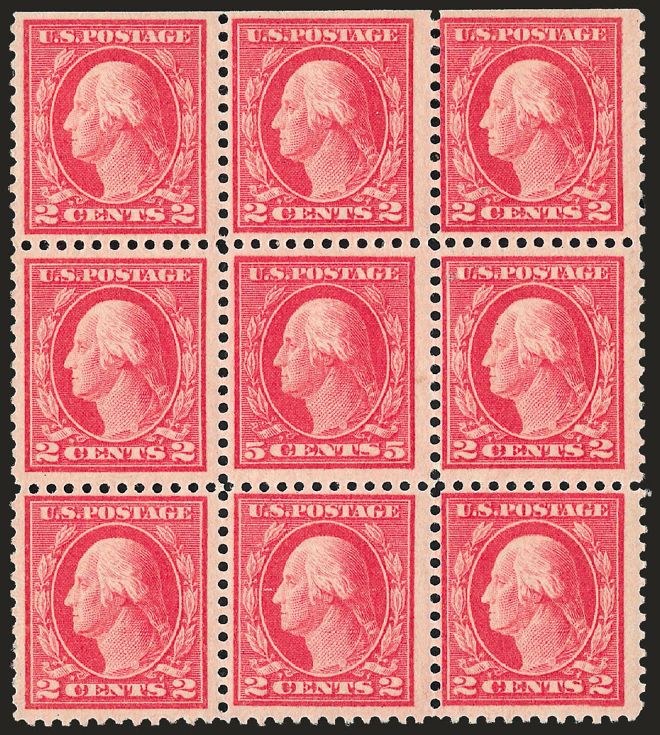 Costs of US Stamps Scott Cat. 505: 5c 1917 Washington Perf 11 Error. Robert Siegel Auction Galleries, Sep 2008, Sale 962, Lot 2777