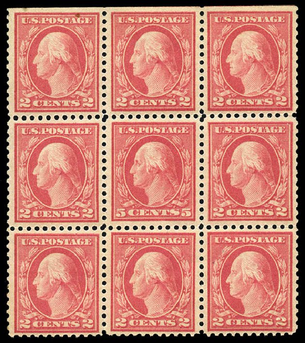 US Stamps Prices Scott #505 - 5c 1917 Washington Perf 11 Error. Matthew Bennett International, May 2014, Sale 350, Lot 638