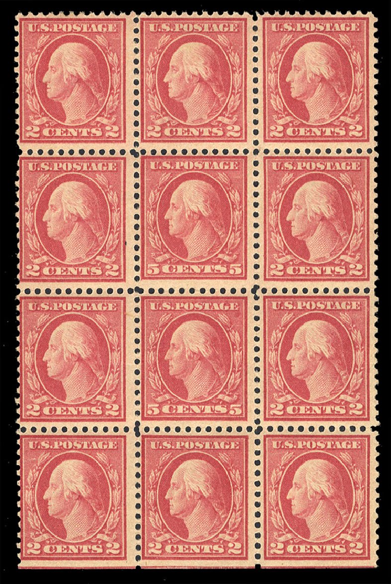 Prices of US Stamps Scott Cat. 505 - 1917 5c Washington Perf 11 Error. Cherrystone Auctions, Sep 2012, Sale 201209, Lot 78