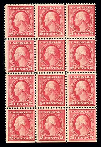 Values of US Stamps Scott Cat. 505 - 1917 5c Washington Perf 11 Error. Harmer-Schau Auction Galleries, Aug 2011, Sale 90, Lot 1558