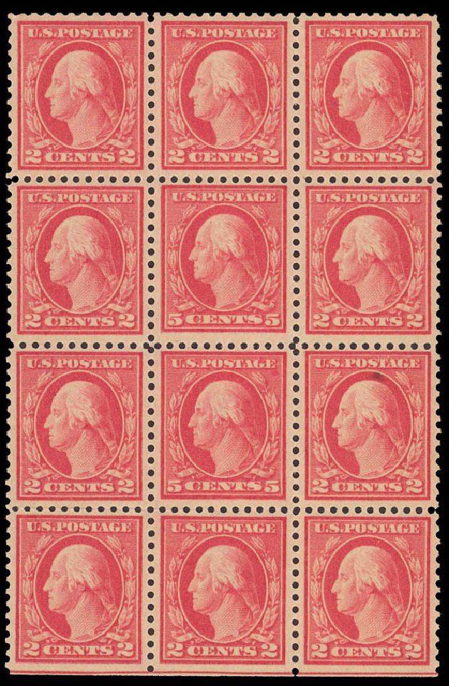 Values of US Stamps Scott # 505: 5c 1917 Washington Perf 11 Error. Daniel Kelleher Auctions, Aug 2012, Sale 631, Lot 1398