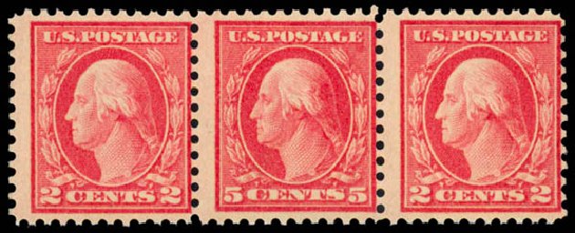 Cost of US Stamps Scott # 505 - 1917 5c Washington Perf 11 Error. Daniel Kelleher Auctions, Dec 2013, Sale 640, Lot 428