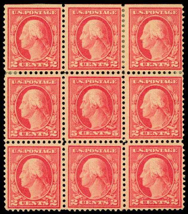 Price of US Stamps Scott Cat. 505: 1917 5c Washington Perf 11 Error. Daniel Kelleher Auctions, Sep 2014, Sale 655, Lot 558