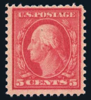 Cost of US Stamps Scott # 505 - 5c 1917 Washington Perf 11 Error. Harmer-Schau Auction Galleries, Aug 2014, Sale 102, Lot 2049