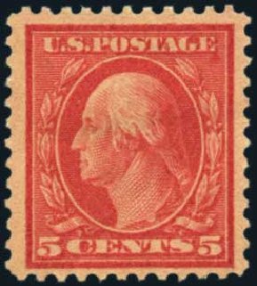 US Stamps Value Scott 505: 1917 5c Washington Perf 11 Error. Harmer-Schau Auction Galleries, Aug 2012, Sale 94, Lot 1599