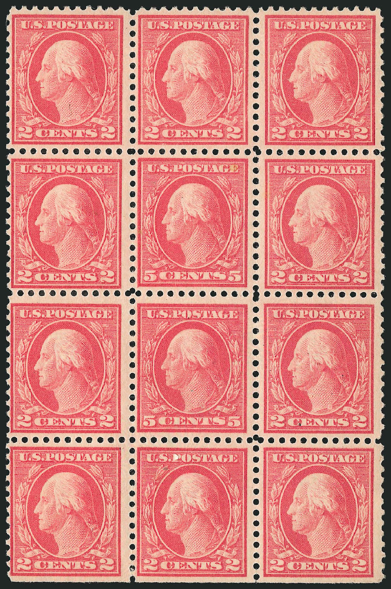 Values of US Stamp Scott # 505 - 1917 5c Washington Perf 11 Error. Robert Siegel Auction Galleries, Apr 2015, Sale 1096, Lot 749