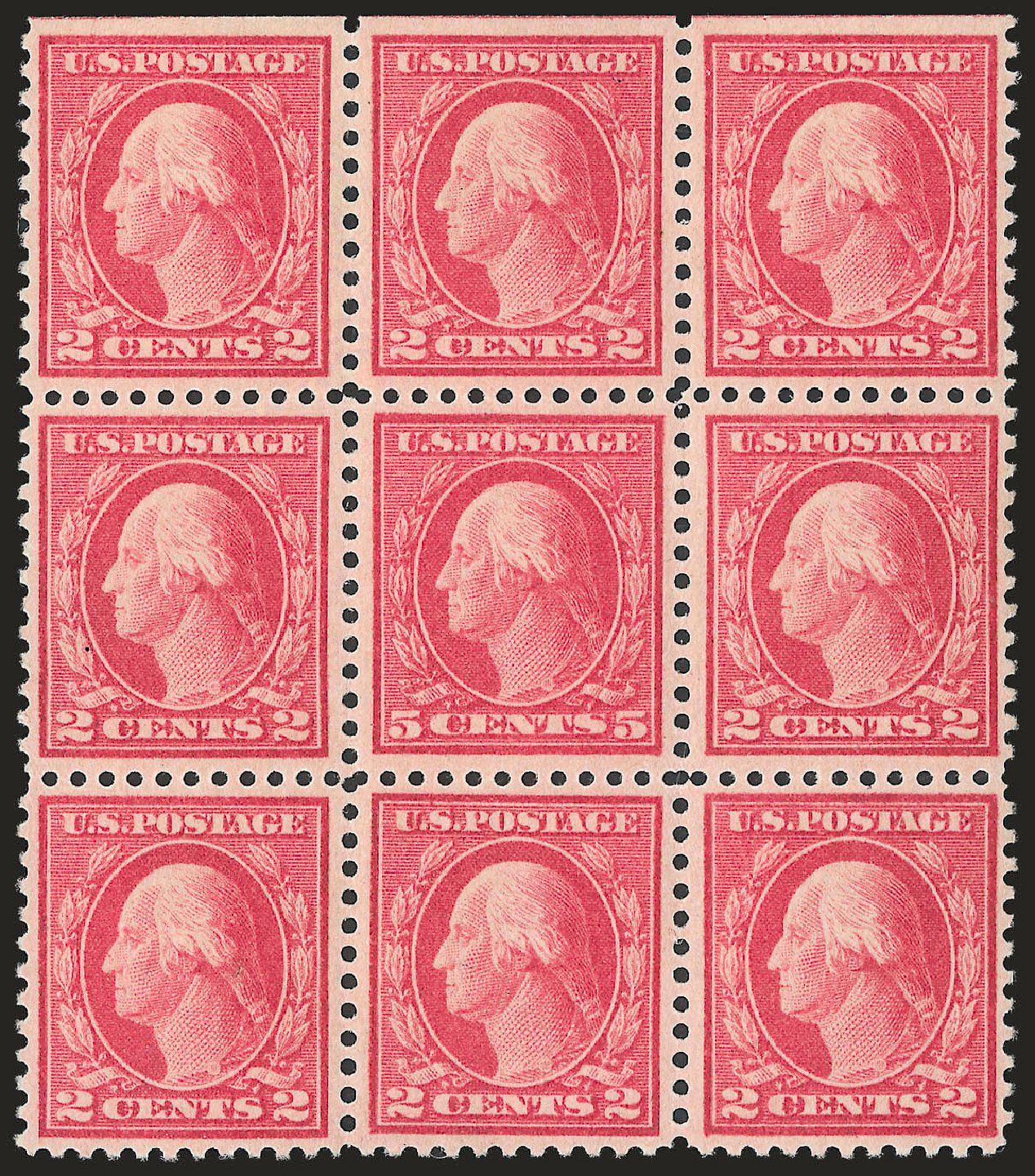 Costs of US Stamp Scott Cat. # 505 - 5c 1917 Washington Perf 11 Error. Robert Siegel Auction Galleries, Jun 2010, Sale 992, Lot 2509