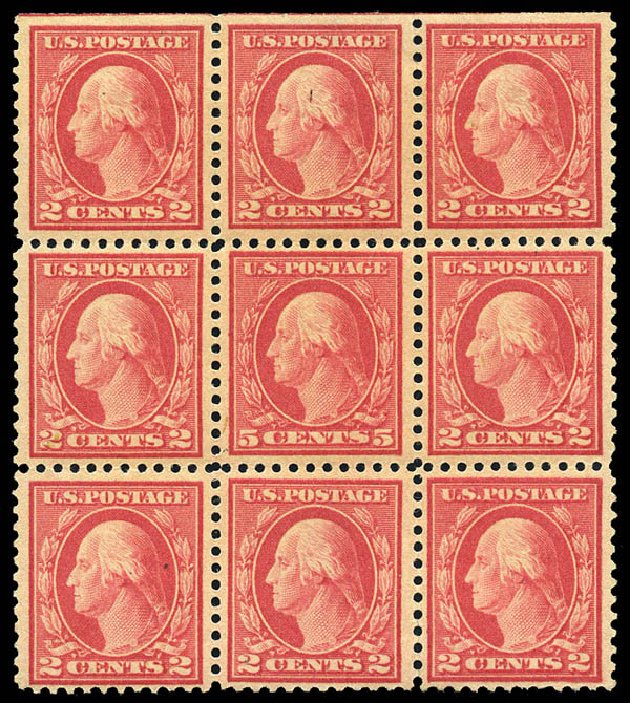 US Stamp Price Scott # 505: 5c 1917 Washington Perf 11 Error. Matthew Bennett International, May 2014, Sale 350, Lot 640