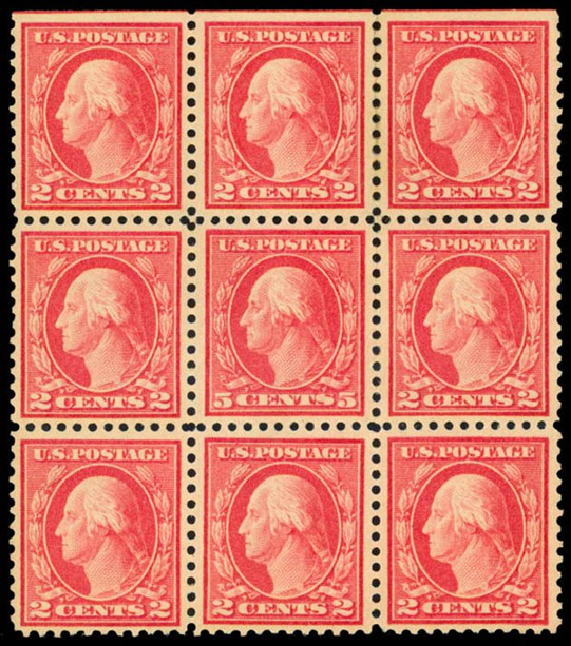 US Stamps Prices Scott 505: 1917 5c Washington Perf 11 Error. Daniel Kelleher Auctions, May 2015, Sale 669, Lot 3100