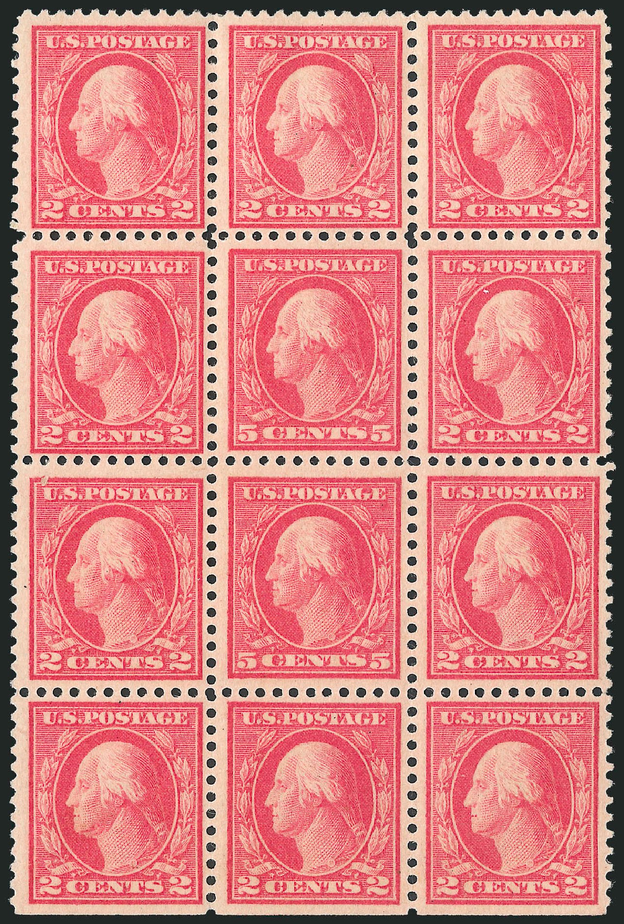 Values of US Stamps Scott Cat. 505 - 5c 1917 Washington Perf 11 Error. Robert Siegel Auction Galleries, Jul 2013, Sale 1050, Lot 620