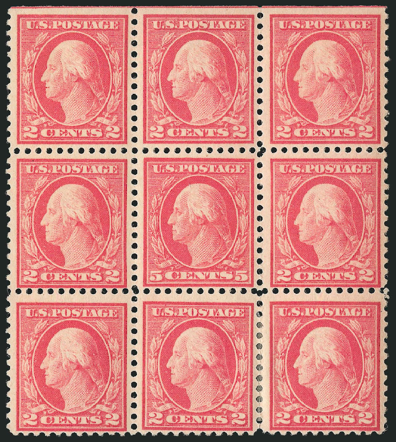US Stamp Price Scott Catalog # 505: 1917 5c Washington Perf 11 Error. Robert Siegel Auction Galleries, Feb 2015, Sale 1093, Lot 450