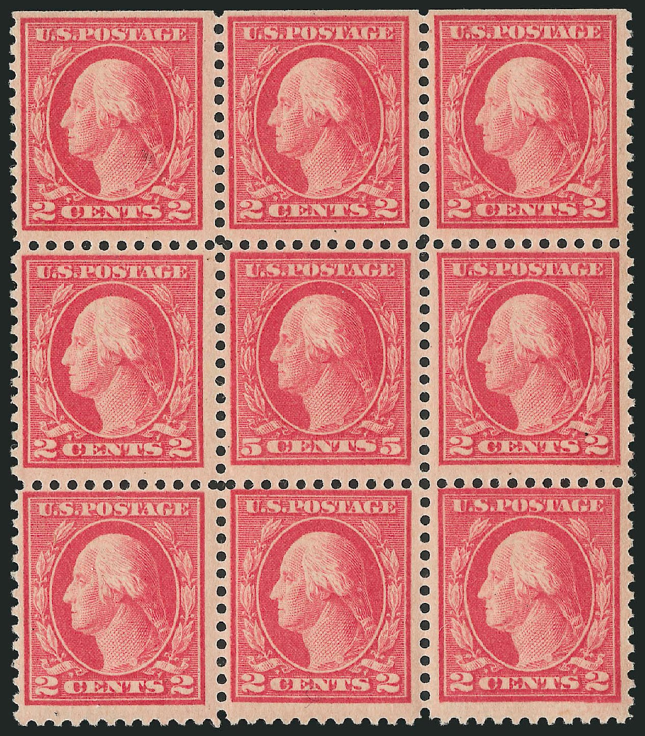 Prices of US Stamps Scott Catalog #505 - 5c 1917 Washington Perf 11 Error. Robert Siegel Auction Galleries, Jun 2010, Sale 992, Lot 2510