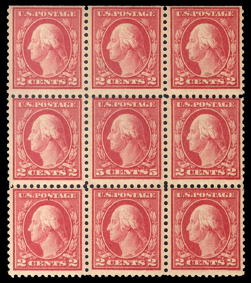 Values of US Stamp Scott Catalog #505: 1917 5c Washington Perf 11 Error. Cherrystone Auctions, May 2013, Sale 201305, Lot 121
