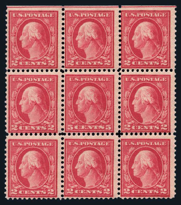 US Stamp Value Scott Catalog # 505: 1917 5c Washington Perf 11 Error. Harmer-Schau Auction Galleries, Aug 2014, Sale 102, Lot 2051