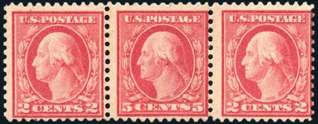 US Stamps Prices Scott Cat. #505: 1917 5c Washington Perf 11 Error. Harmer-Schau Auction Galleries, Oct 2009, Sale 83, Lot 441