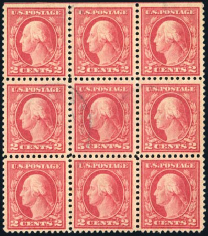 US Stamps Value Scott #505 - 1917 5c Washington Perf 11 Error. Harmer-Schau Auction Galleries, Jul 2010, Sale 86, Lot 551