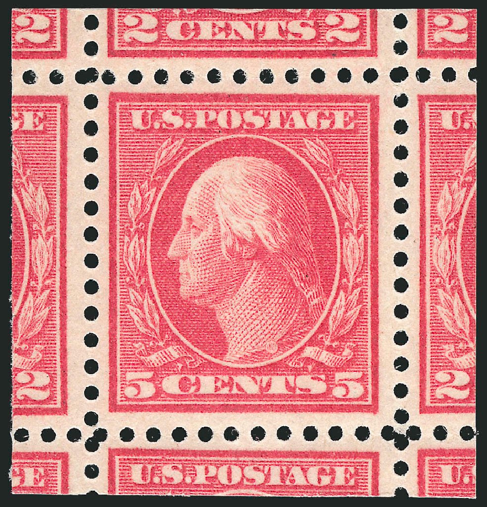 Values of US Stamp Scott Catalogue #505 - 5c 1917 Washington Perf 11 Error. Robert Siegel Auction Galleries, Oct 2010, Sale 997, Lot 6041