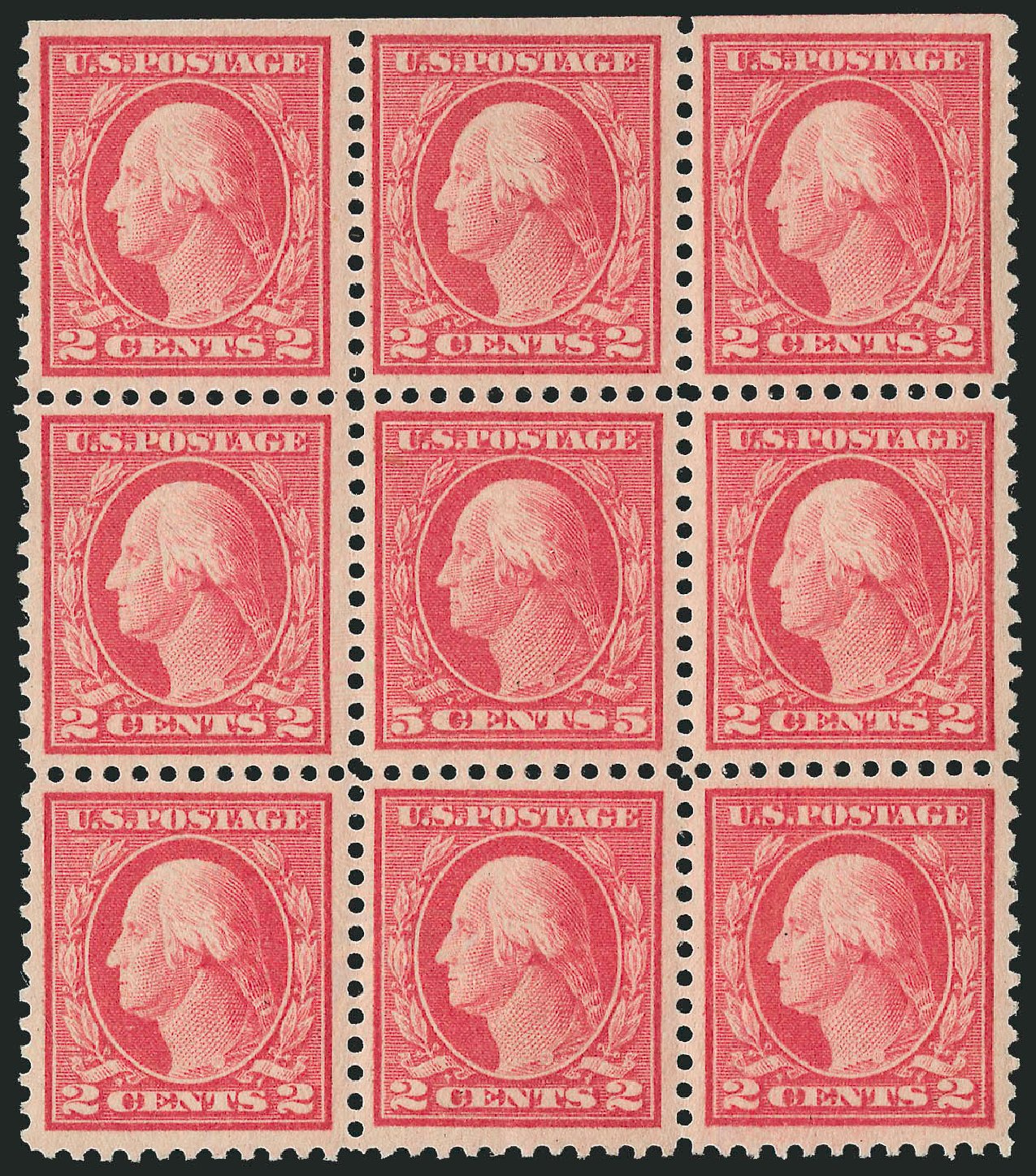 Value of US Stamp Scott 505 - 1917 5c Washington Perf 11 Error. Robert Siegel Auction Galleries, Feb 2015, Sale 1092, Lot 1354
