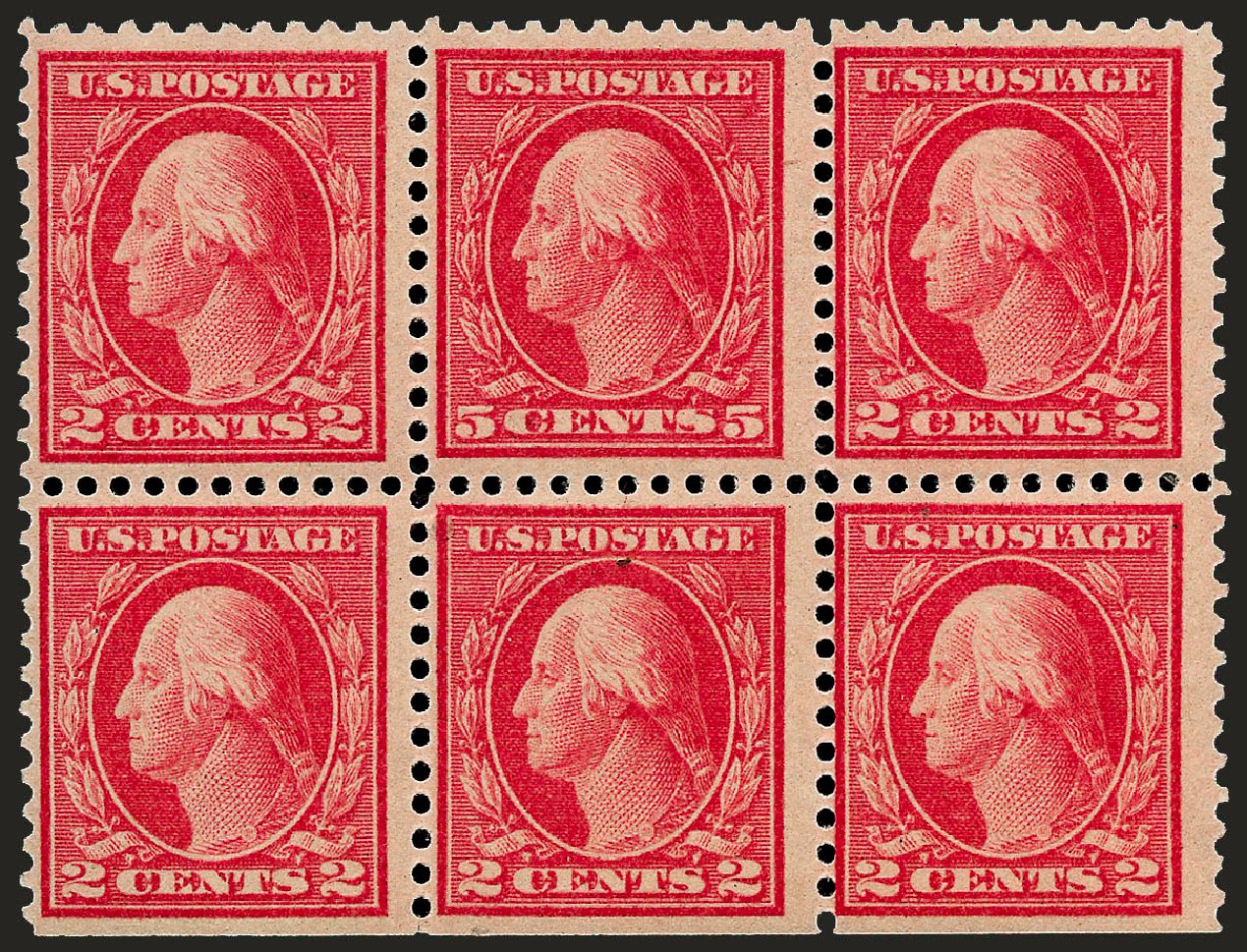 Values of US Stamps Scott Catalog 505: 5c 1917 Washington Perf 11 Error. Robert Siegel Auction Galleries, Oct 2008, Sale 963, Lot 1034