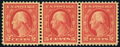 US Stamp Values Scott Cat. # 505: 1917 5c Washington Perf 11 Error. Harmer-Schau Auction Galleries, Oct 2012, Sale 95, Lot 255