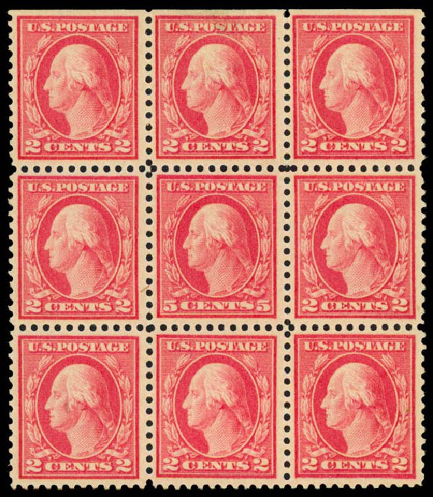 US Stamp Prices Scott Catalogue #505 - 1917 5c Washington Perf 11 Error. Daniel Kelleher Auctions, Sep 2013, Sale 639, Lot 3615