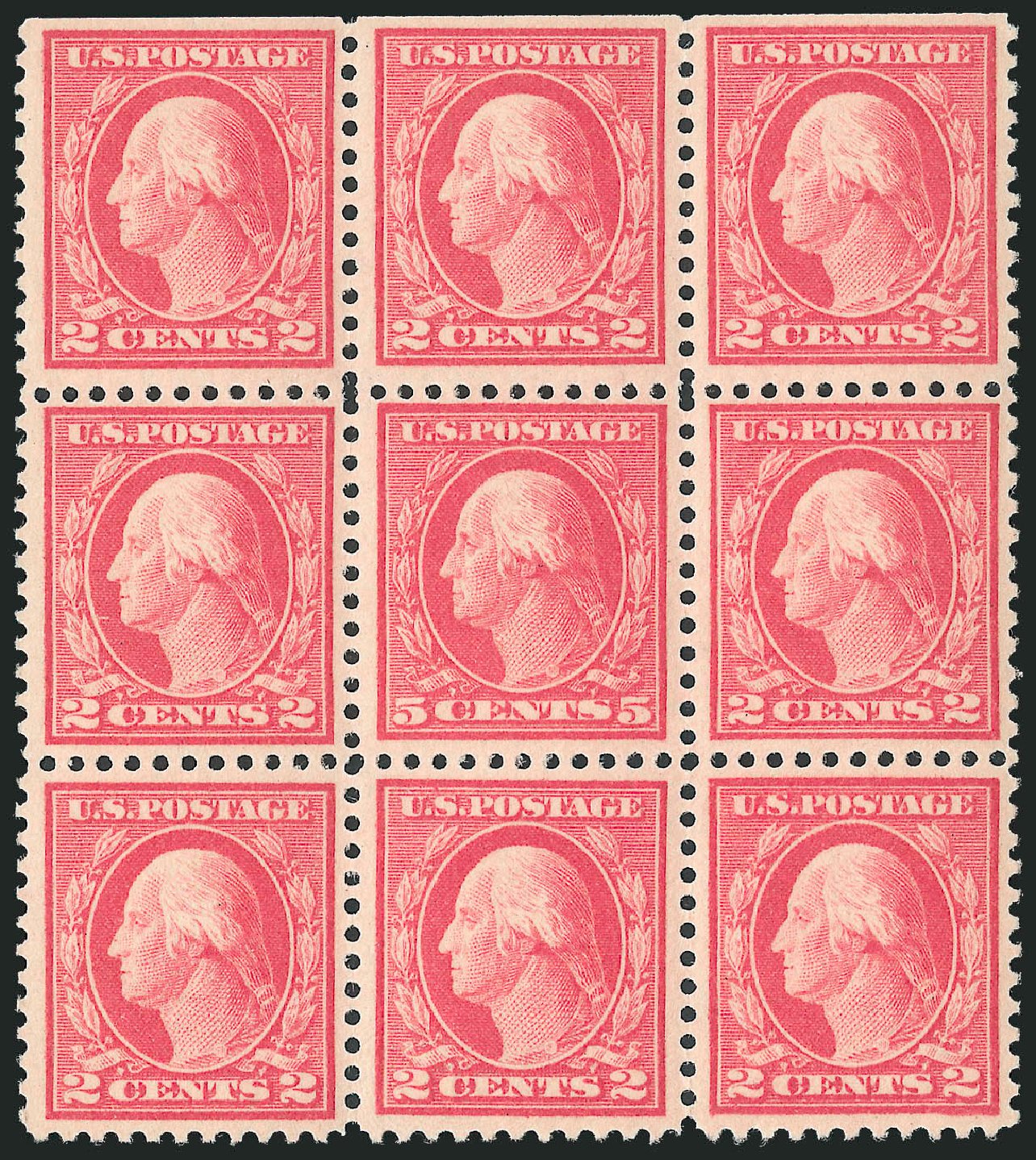 US Stamp Price Scott Catalog #505 - 5c 1917 Washington Perf 11 Error. Robert Siegel Auction Galleries, Oct 2010, Sale 997, Lot 6045