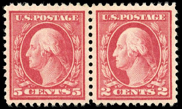 Values of US Stamps Scott Catalogue 505 - 1917 5c Washington Perf 11 Error. Matthew Bennett International, Apr 2008, Sale 326, Lot 452