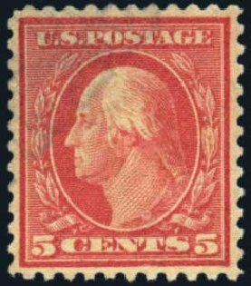 Cost of US Stamps Scott Catalogue 505: 1917 5c Washington Perf 11 Error. Harmer-Schau Auction Galleries, Jan 2013, Sale 96, Lot 582