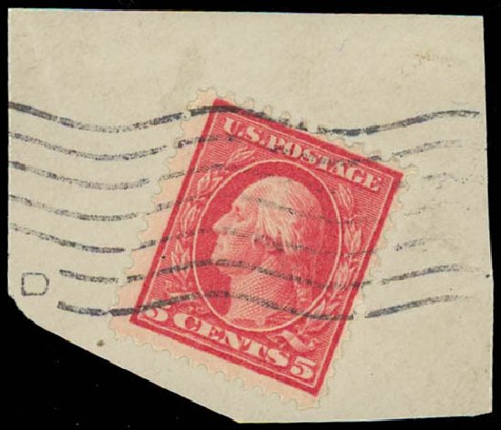 US Stamp Price Scott Cat. 505: 1917 5c Washington Perf 11 Error. Daniel Kelleher Auctions, Jul 2011, Sale 625, Lot 1012