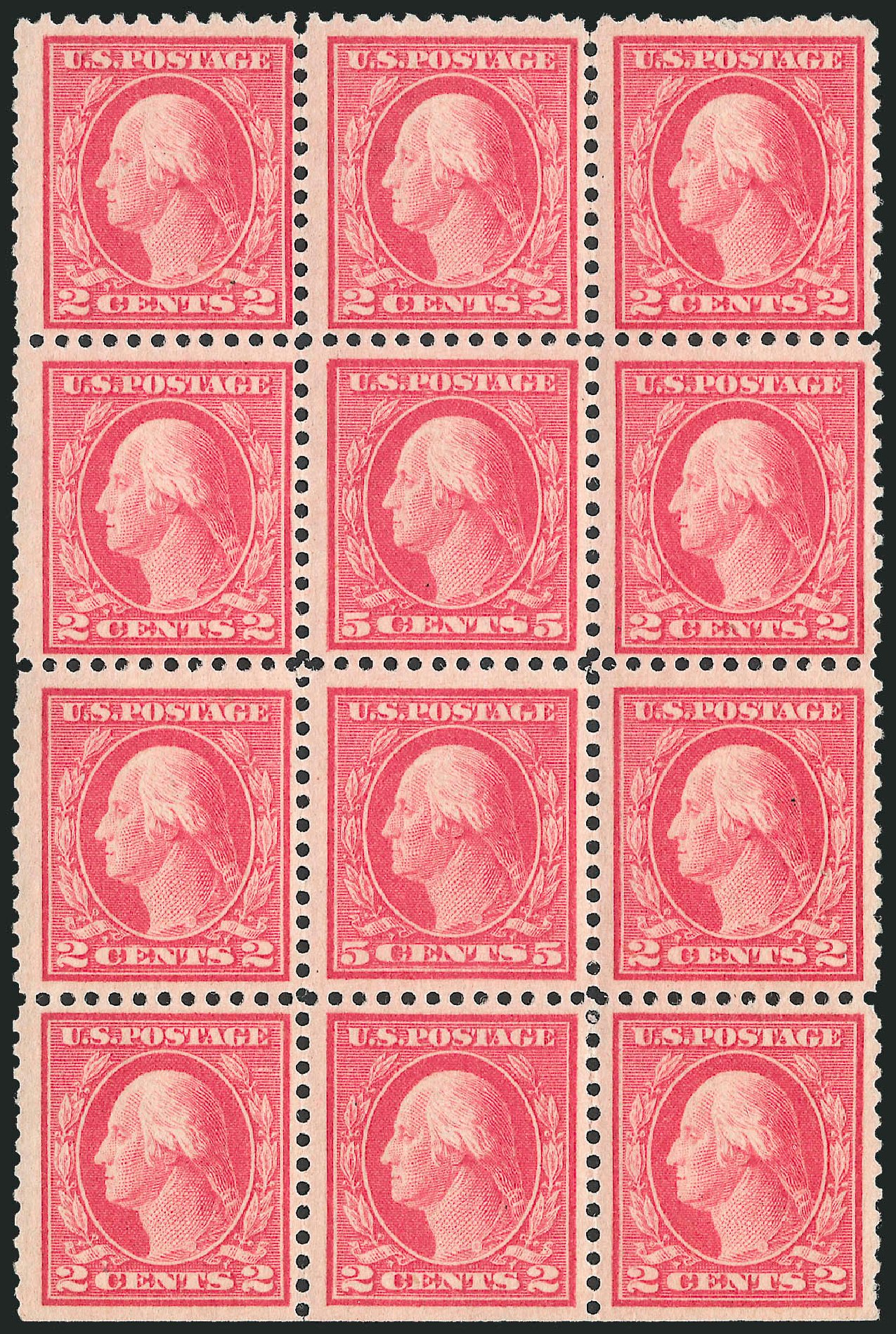 US Stamp Values Scott Catalogue #505: 1917 5c Washington Perf 11 Error. Robert Siegel Auction Galleries, Oct 2012, Sale 1033, Lot 4242