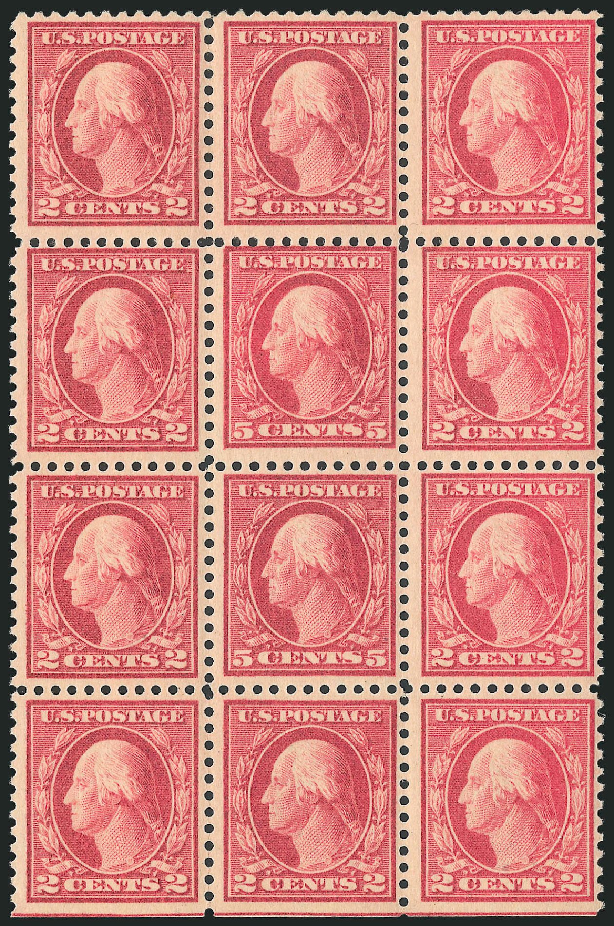 US Stamps Value Scott Catalogue 505 - 1917 5c Washington Perf 11 Error. Robert Siegel Auction Galleries, Dec 2014, Sale 1090, Lot 1562