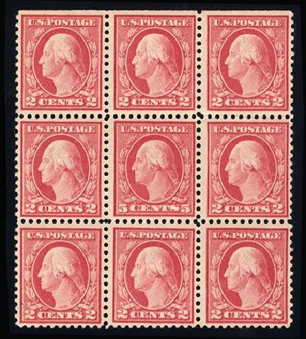 Values of US Stamps Scott Catalog #505 - 5c 1917 Washington Perf 11 Error. Cherrystone Auctions, Jan 2008, Sale 200801, Lot 1233