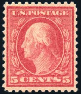 US Stamps Prices Scott 505: 5c 1917 Washington Perf 11 Error. Harmer-Schau Auction Galleries, Jun 2008, Sale 78, Lot 1593