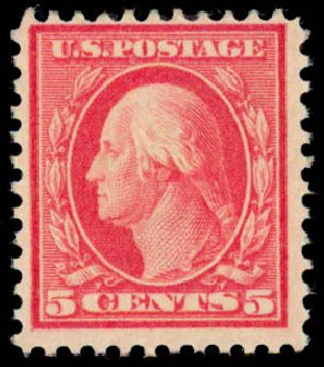 US Stamps Value Scott #505 - 5c 1917 Washington Perf 11 Error. Daniel Kelleher Auctions, Sep 2013, Sale 639, Lot 3613