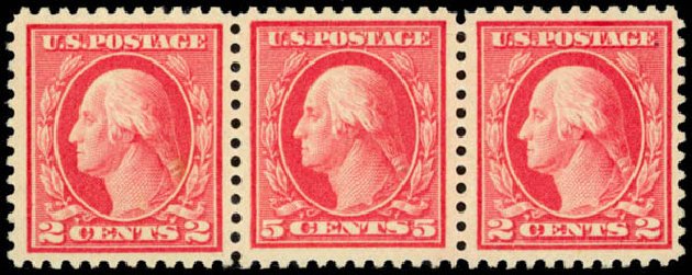 US Stamps Value Scott Catalog # 505: 5c 1917 Washington Perf 11 Error. Daniel Kelleher Auctions, May 2014, Sale 652, Lot 713