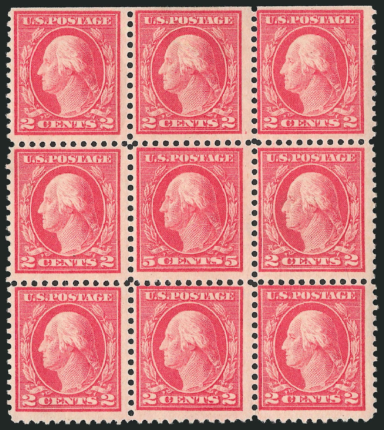 Value of US Stamp Scott Catalogue #505: 1917 5c Washington Perf 11 Error. Robert Siegel Auction Galleries, Mar 2012, Sale 1019, Lot 863