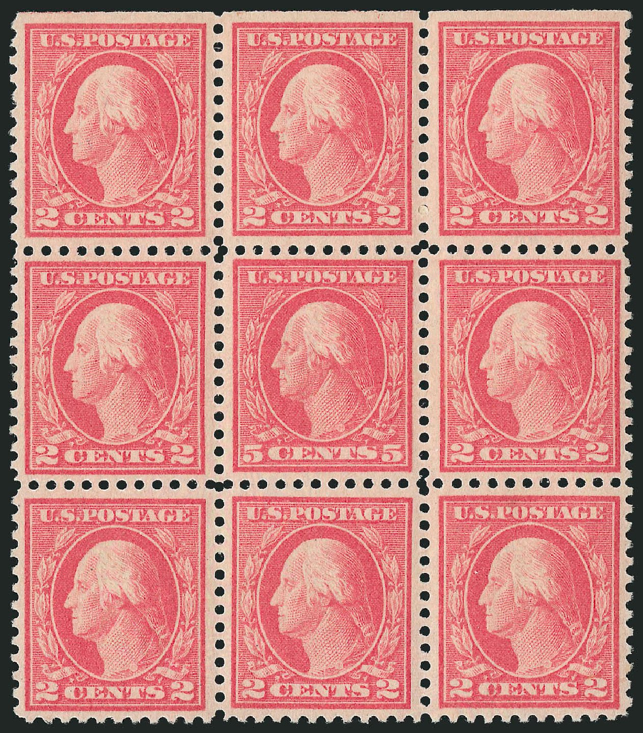 Costs of US Stamps Scott Catalogue # 505: 1917 5c Washington Perf 11 Error. Robert Siegel Auction Galleries, Dec 2013, Sale 1062, Lot 703