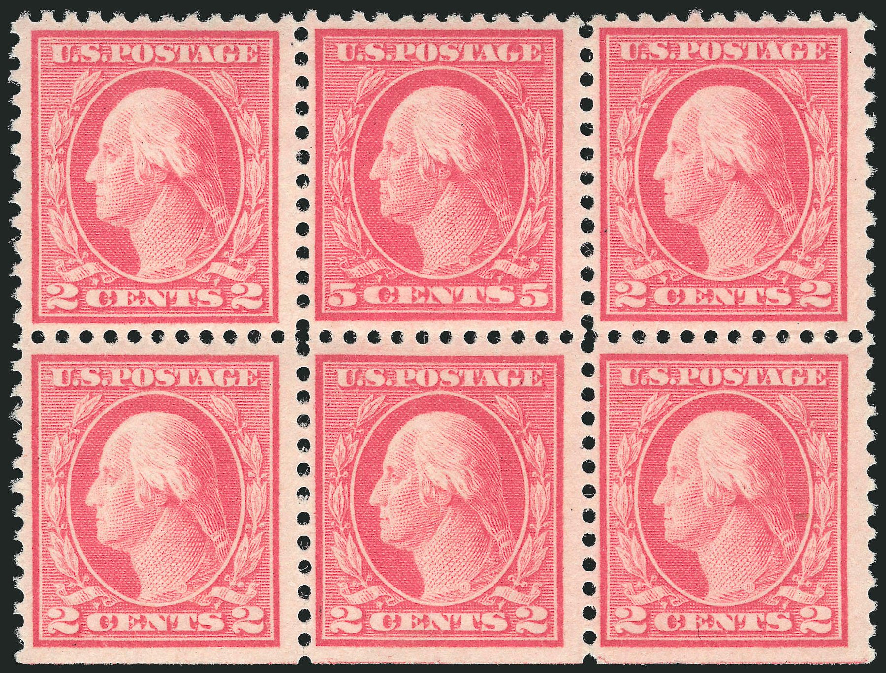 US Stamp Prices Scott Cat. # 505 - 1917 5c Washington Perf 11 Error. Robert Siegel Auction Galleries, Dec 2014, Sale 1090, Lot 1553