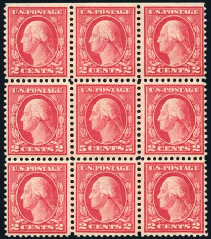 US Stamps Price Scott Cat. 505 - 5c 1917 Washington Perf 11 Error. Harmer-Schau Auction Galleries, Apr 2009, Sale 81, Lot 596