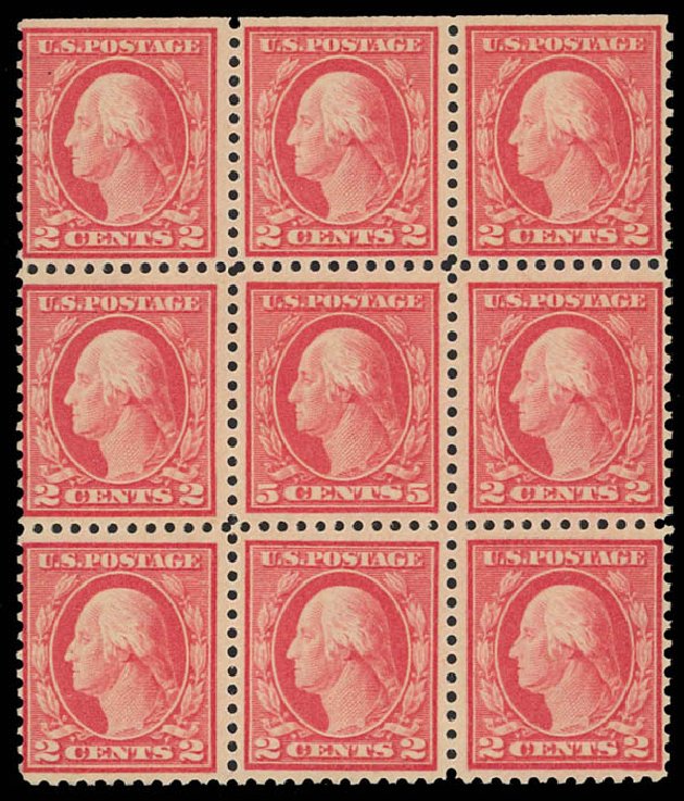 Prices of US Stamp Scott Catalog # 505 - 1917 5c Washington Perf 11 Error. Daniel Kelleher Auctions, Apr 2012, Sale 629, Lot 366
