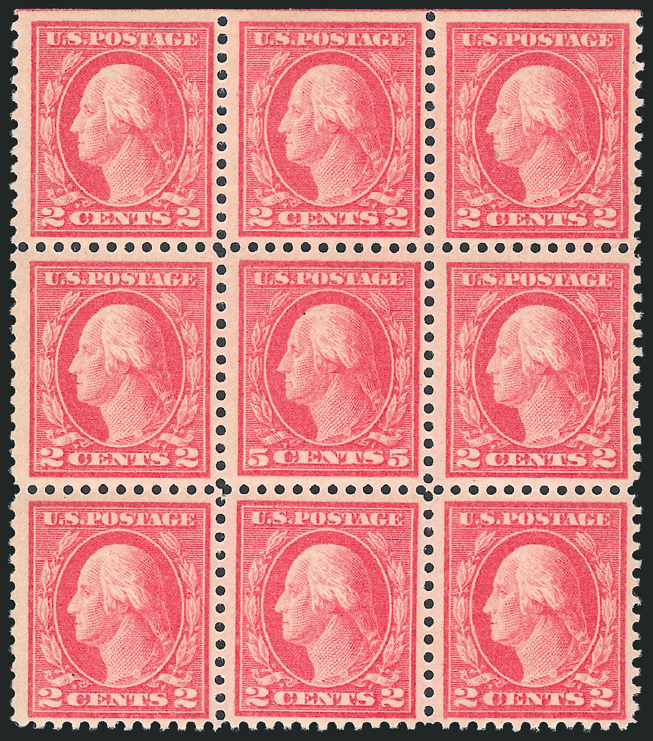 US Stamps Value Scott Catalog #505: 5c 1917 Washington Perf 11 Error. Robert Siegel Auction Galleries, Jun 2011, Sale 1011, Lot 766