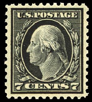 US Stamps Values Scott Catalog #507 - 7c 1917 Washington Perf 11. Daniel Kelleher Auctions, Dec 2012, Sale 633, Lot 881