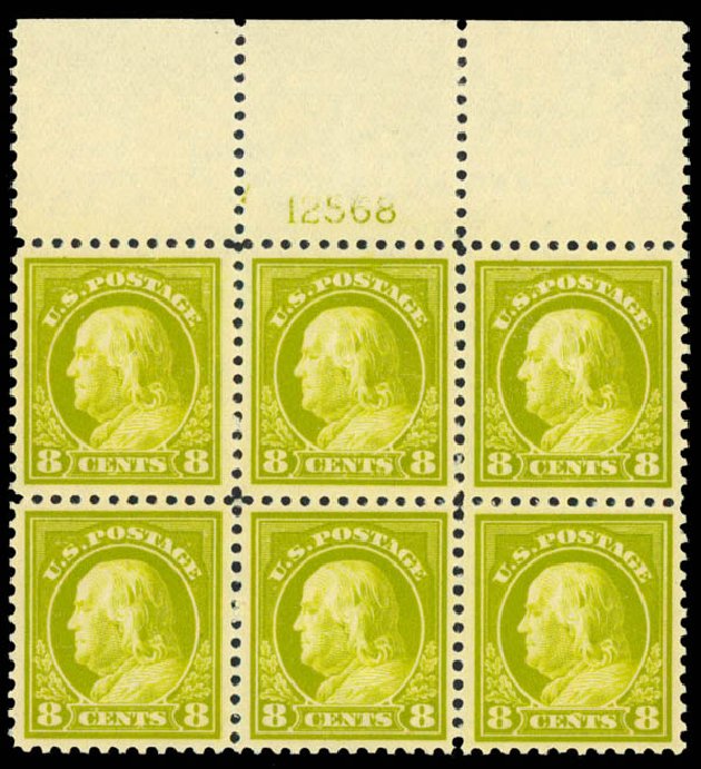 US Stamp Values Scott Cat. #508: 1917 8c Franklin Perf 11. Daniel Kelleher Auctions, Sep 2013, Sale 639, Lot 3618