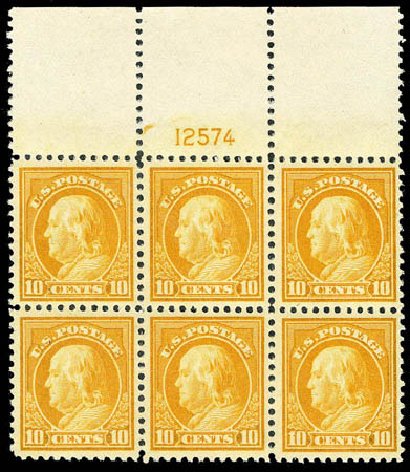 US Stamps Value Scott Catalogue # 510 - 10c 1917 Franklin Perf 11. Matthew Bennett International, Apr 2008, Sale 326, Lot 459